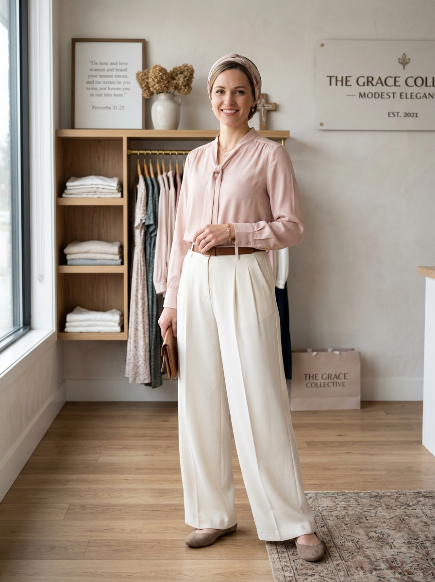Calça Pantalona Alfaiataria Pérola